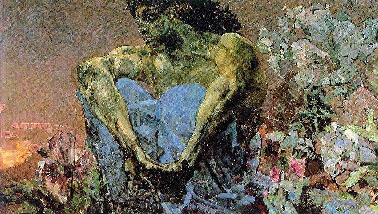 Demon seated in the garden 1890